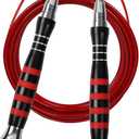 Speed Jump Rope - No-Screw Design, 360 Rotation, Non-Slip Silicone, Weighted, Includes 2 Handles, Portable Fitness Tool for Boxing (Black)