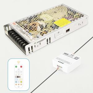 200W Low Voltage LED Power Driver Transformer with LED Controller, 24V DC Power Supply for Track Lighting, Dimmable & Control via App, Remote, Compatible Track Rails & Light Heads