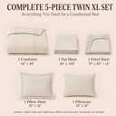 CozyLux Twin XL Comforter Set Beige - 5 Pieces Complete Bedding Set