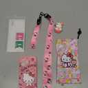 Compatible with iPhone 14 Pro Case with Screen Protector, Cartoon Cute Funny Kawaii Cat Kitty Animal Character Phone Case Silicone Lanyard 3D Cover Case for Kids Girls and Womens