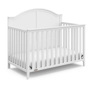 Graco Wilfred 5-in-1 Convertible Crib (White)  GREENGUARD Gold Certified, Converts to Toddler Bed and Full-Size Bed, Fits Standard Full-Size Crib Mattress, Adjustable Mattress Support Base