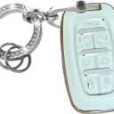 for Chrysler Key Fob Cover with Keychain Fit for Chrysler Pacifica 2017-2024 Touring Pinnacle Limited 7 Button Smart Key Shell (Silver-White)