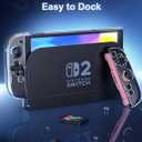 STARTRC GAMES Protective Case Compatible with Nintendo Switch 2, Transparent Protective for Nintendo Switch 2 (2025) with TPU Grip Cover Case and Thumb Caps, Shock-Absorption and Anti-Scratch Design