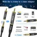 Elecan 6.35mm (1/4 Inch) TRS Male to XLR Male Cable 50 Ft, Balanced Professional Shielded Stereo Microphone Cable Cord, Gold Plated for Mixer AMP Speaker Amplifier with 6.35 to 3.5mm Adapter+Ties