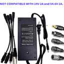 42V 2A (5 Plugs) Charger for Jetson Voyage Razor Swagtron Bird Gotrax Ninebot Segway Hiboy 36V 10S Lithium-ion Battery Converter Interfaces 3 Prong (8mm/12mm) DC (5.5 * 2.5/2.1mm) 8mm RCA/3-Pin XLR