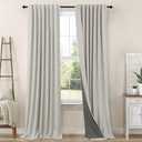 Blackout Linen Curtains 96 Inches Long for Living Room 2 Panel Set Black Out Light Blocking Back Tab Neutral Boho Farmhouse 96 Inch Curtain Drapes for Bedroom Window Earth Tone Stone Birch Taupe Tan, 52"W x 96"L (Pack of 2), Stone