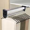 Pull Out Valet Rods for Closets, Clothes Hanger Rail Slide Out Adjustable Heavy Duty Stainless Steel Clothes Storage Hanger Rack for Pants Coats Top Mounted Wardrobe Pants Hanger(400mm/15.7inch)