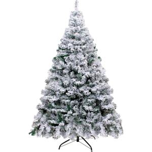 BHD BEAUTY 6FT 920 Tips Artificial Christmas Pine Tree Fake Xmas Spruce Trees Holiday Decoration with Metal Stand Easy Assembly for Outdoor and Indoor Decor Flocked Green