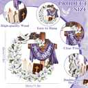 2 x He is Risen Easter Decorations Wooden Wreaths for Front Door Christian Cross Ornaments Easter Porch Sign Decor Wreath Jesus Lily Flowers Ornaments Hanging Crafts for Home Farmhouse Spring Party Decor