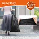 Polecasa Extra Heavy-Duty Laundry Bag 21x24”- Machine Washable Small Storage Bag with Reinforced Handles & Drawstring Closure & ID Tag for College Dorm Travel - Black