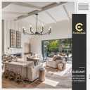 Black Chandelier, Modern Dining Room Light Fixture 8 Light Candle Chandelier Over Table 44in Metal Chandeliers Lighting for Living Room Entry Master Bedroom Bathtub Kitchen