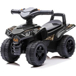 Best Ride On Cars: Quad Push Car - Black - Foot-to-Floor Ride-On Toy, 4-Wheeled ATV, Realistic Engine Sound, Walker Handle, Toddlers-Kids 12mo+