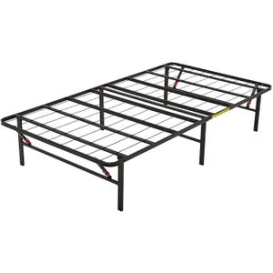 Amazon Basics Foldable Metal Platform Bed Frame with Storage, Sturdy Steel Support, No Box Spring Needed, 14-inch High, Tool-Free Setup, Twin Size, Black