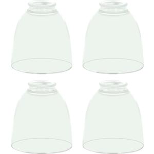 4 Pack Clear Glass Shade Replacements, Bell Shaped Glass Shade Covers for Ceiling Fan Light Fixture, 4.92"High, 4.72"Diameter, 1.65 "Fitter, High Transmittance Globe Lampshades for Vanity