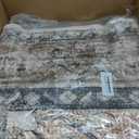 Vacuum-Friendly Area Rugs 8'x10' Machine Washable, Non-Slip, Floral Vintage Distress Print Pattern Medallion Carpet for Living Room Bedroom Brick Red Rust Neutral Brown Burnt Orange Green