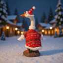 Christmas Mrs. Claus Goose Outfit Dresses Clothes for 23" High Cement or Plastic Porch Goose Christmas Costume for Yard Garden Lawn Patio Outdoor Decor, Red