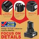 High Capacity2Pack 6.0Ah Replacement GBA12V60 for Bosch 12v Batteries BAT414 GBA12V30 BAT414-2PK BAT411, Compatible with Bosch12V Max Cordless Power Tools & Chargers GAL12V-20 GAL12V-40 GAX1218V-30