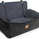 Dog Car Seat for Large Medium Sized Dogs Under 55 lbs, Dog Booster Seat for 2 Small Dogs with Detachable Washable Cover and Cushion, Memory Foam Pet Car Seat with 2 Safety Belts and Storage Pockets