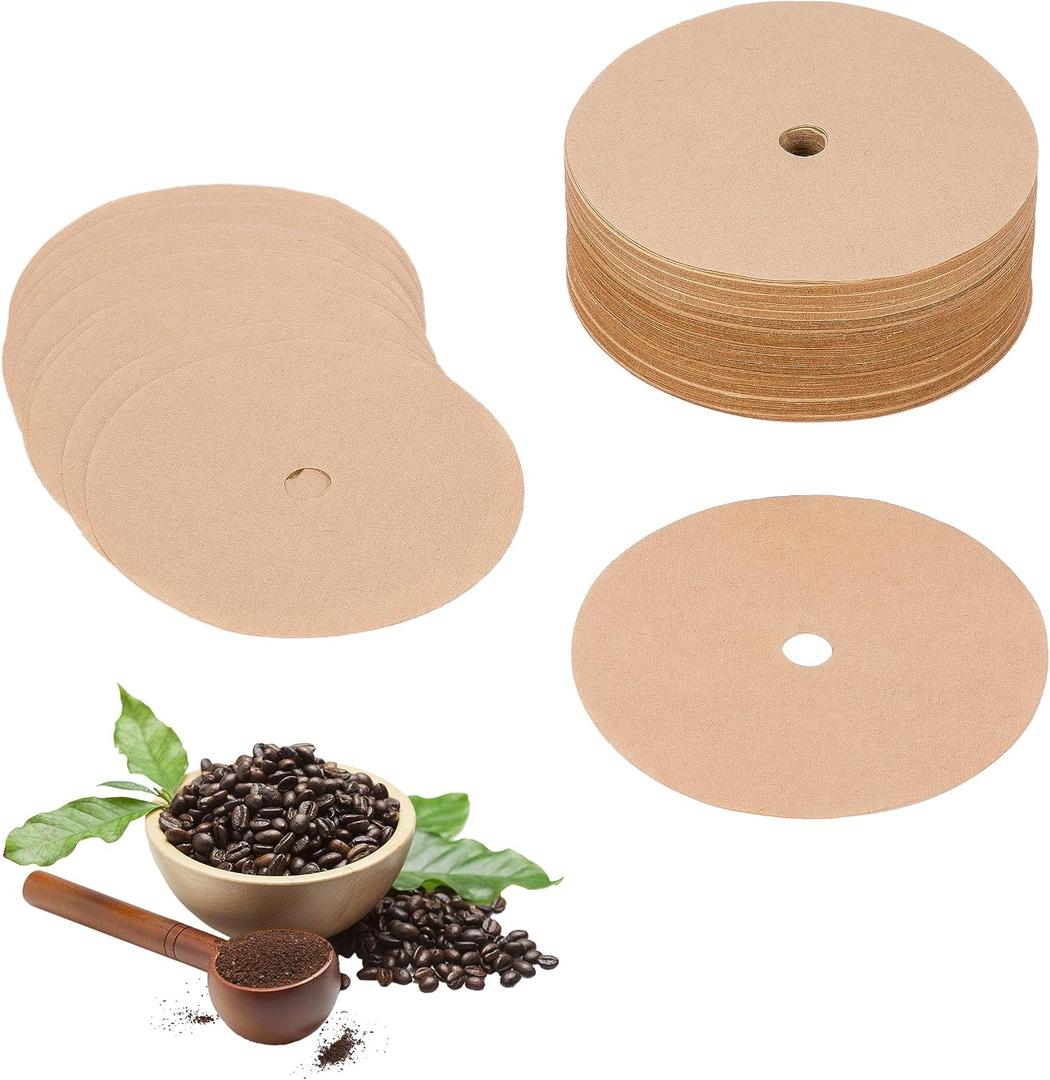 400PCS Unbleached Percolator Coffee Filters, 3.75 Inch Disposable Coffee Paper Filter with hole, Disc Coffee Filters for Bozeman Percolator