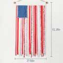 4th of July Decorations - Vintage American Flag 4 x 2.3 Ft Rustic Rag Ribbon Flag Banner - Patriotic Flag & Independence Day Decor for Home Mantel Party Vintage 4th of July Decorations for Outside Yard Porch