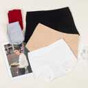 Women's Cotton Boyshorts Underwear 5-Pack Mid Rise Full Coverage Soft No-Roll Briefs (S-XXL) (White, XXL)