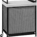 STORAGE MANIAC Rolling Laundry Hamper with Wheels 1-Section Laundry Sorter Rolling Laundrys Basket on Wheels with Removable Bag Clothes Hamper Laundrys Organizer Cart Bathroom Bedroom 90L Grey