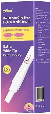 Pack Of 2 Zioxx One Step hCG Pregnancy Test Early Detection Pregnancy Kit Midstream Value Pack of 5 Counts