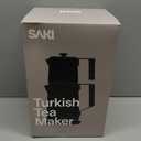 Saki Turkish Tea Maker Machine Pro, Electric Double-Pot Teapot 1.75L 120V, 120 Min Keep-Warm, Stainless Steel BPA-Free, Auto Shut-Off & Boil-Dry, LED Brew Ring, Matte Black