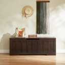 VANKILEY 51.2" Storage Chest Extra Large,Storage Bench with 2 Safety Hinges,Shoe Bench,51.2 * 15.7 * 19.1 inches,Wooden Trunk for Bedroom,livingroom,entryway,Supports 220 lb,Easy Assembly(Espresso).