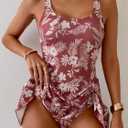 Eomenie One Piece Swimdress Swimsuits for Women Tummy Control Swim Dresses Skirt Bathing Suit (Red, M)