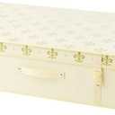 HANGERWORLD Wedding Dress Storage Box with Acid Free Tissue - Large, Ivory Gold Fleur de Lis Pattern