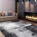 TRUEDAYS Abstract Rug 5x7 Washable Rug - Modern Black and White Area Rug with Abstract Patterns for Entryway Living Room Bedroom - Soft Non-Slip Low Pile Abstract Rug Indoor Carpet for Home Dcor