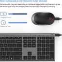 Wireless Keyboard and Mouse, Vssoplor Rechargeable Quiet Full-Size Keyboard and Mouse Combo Set Ultra Slim Design for Laptop, PC, Notebook, Desktop-Dark Gray