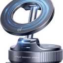Galundge Vacuum Suction Magnetic Phone Holder, 2025 Upgraded Foldable Retractable Suction Cup Car Phone Mount for Magsafe, 360 Adjustable Magnetic Phone Stand for Cars/Gyms/Mirrors/Smooth Surface