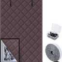 3 Layer 63 x 39 Inch Winter Insulated Window Curtain,Oxford Thermal Insulated Window Blanket with Fastener,Brownish Red Window Insulation Kit for Winter Keeping Warm