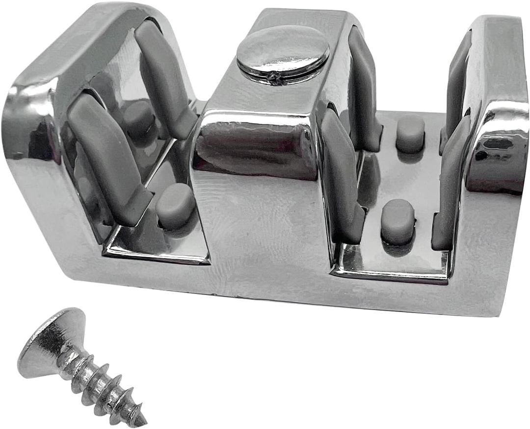 Side Anti-Collision Block for Shower Room Glass Sliding Door,Sliding Glass Shower Door Bumper with Screws,for Shower Door Wall Jamb Bumper(2Pcs) Bright Silver