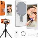 4'' Touchscreen Magnetic Vlog Selfie Monitor for iPhone & Android, 4K Wireless Mirroring Back Camera Screen with Bluetooth Remote Control, Portable Phone Display for YouTube, TikTok, Live Streaming