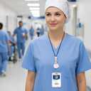 AFRITEE 2025 Christmas Lanyards with ID Holder - Cute Santa Claus Gingerbread Man Detachable Lanyard to Hang ID Card and Keys