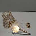 2 Gold 12 in Metal Candle Holders Centerpieces with Crystal Beaded Lamp Shades Wedding Party Events Decorations Supplies