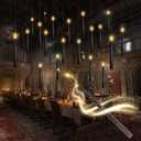 Flameless Floating Candles with Wand20 Pcs Magic LED Hanging Taper CandlesFlickering Battery Operated Taper Candle with Wand Remote for Halloween Decorations Best Gift(Black)