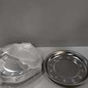 20 Pack 10 Inch Stainless Steel Dinner Plates, Round Metal Dish Plates, Practical Serving Plates for Fruit, Meals, Desserts, Barbeques, Silvery