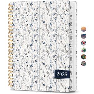 2026 Planner, Aesthetic Weekly and Monthly Planner for Women, Jan 2026 to Dec 2026, Hardcover 2026 Calendar Book with Monthly Tabs, Inner Pocket, Perfect for Office Home School - A4 (8.5" x 11"), Butterfly Grove