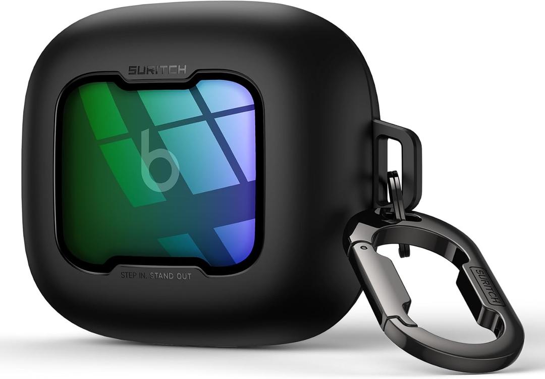 SURITCH for Beats Powerbeats Pro 2 Case Cover, Magnetic Locking Cases for Beats Powerbeats Pro 2 2025, Shockproof Bumper Protective Covers with Carabiner & Keyring & Cleaner Kit, Green Sparkle