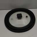 Microwave Splatter Cover Glass Splatter Guard Lid with Collapsible Silicone for Food Pot Plate Cover 11.8 inch Black