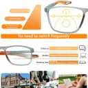 K.LAVER Photochromic Progressive Multifocus Reading Glasses Blue Light Blocking Multifocal Readers Spring Hinge Sunglasses