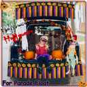2 x 4 Pack 39Ft Halloween Parade Floats Foil Fringe, Each 10 ft x 15'' Orange Purple Black Pumpkin Tinsel Streamers Garland Banner Table Skirts for Halloween Trailer Car Homecoming Party (4 Pack)