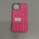 Compatible with iPhone 13/14 Case, Cute Fashion Aesthetic Striped Pattern Cover for Women, Shockproof Soft TPU and Hard PC Protective Phone Case for iPhone 13/14 6.1"- Hot Pink