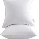 Oubonun 20 x 20 Throw Pillow Inserts (Set of 2) with 100% Cotton Cover - 20 Inch Square Interior Decorative Sofa Pillow Insert Pair - White Couch Pillow