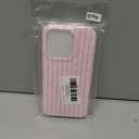 SleekCover Compatible with iPhone 15 Pro Case, Cute Aesthetic Striped Pattern Cover for Women Girls, Soft TPU Shockproof Protective Stylish Kawaii Phone Case for iPhone 15 Pro 6.1", Pink