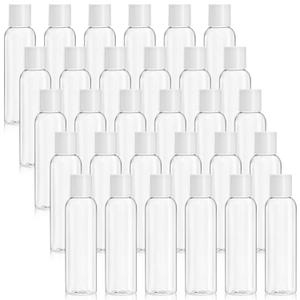 Bekith 30 Pack 4oz Travel Bottles for Toiletries, Empty Small Plastic Squeeze Bottles with Disc Top Flip Cap, Clear Refillable Travel Size Containers For Shampoo, Lotions, Liquid Body Soap, Creams